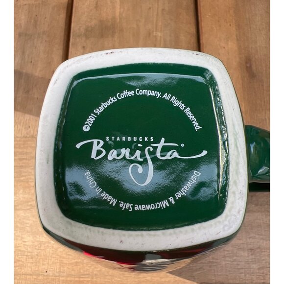 Starbucks Barista Green Gingerbread Christmas Mug 14 Oz Ceramic Holiday Festive - Picture 5 of 6